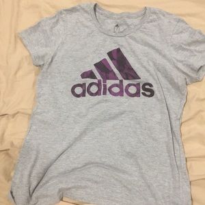 ADIDAS Gray and Purple Tee